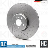 FOR BMW 540i M SPORT DIMPLED GROOVED FRONT BRAKE DISCS TEXTAR PADS SENSOR 374mm