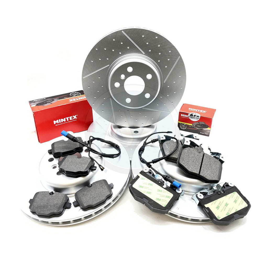 FOR BMW 420i Grancoupe G26 M SPORT FRONT REAR BRAKE DISCS MINTEX PADS & SENSORS