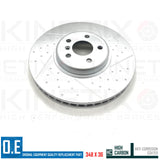 FOR BMW X7 40i G07 DIMPLED GROOVED FRONT BRAKE DISCS TEXTAR PADS SENSOR 348mm