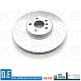 FOR BMW 640d G32 M SPORT DIMPLED GROOVED FRONT BRAKE DISCS PADS + WIRE 348mm