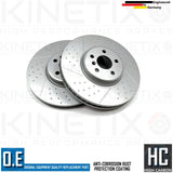 FOR BMW i4 M50 G26 DIMPLED GROOVED FRONT BRAKE DISCS PADS & WEAR SENSOR 348mm