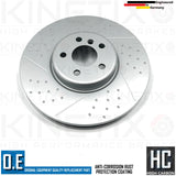 FOR BMW i4 M50 G26 DIMPLED GROOVED FRONT BRAKE DISCS PADS & WEAR SENSOR 348mm