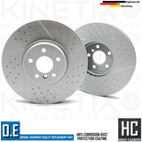 FOR BMW i4 M50 G26 DIMPLED GROOVED FRONT BRAKE DISCS PADS & WEAR SENSOR 348mm