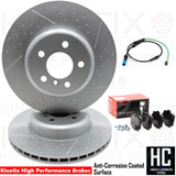 FOR BMW 740Le G11 G12 DIMPLED GROOVED FRONT REAR BRAKE DISCS BREMBO PADS SENSORS