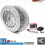 FOR AUDI RS4 B8 REAR BRAKE DISCS BREMBO PADS SENSOR 330mm 8K0615601G 2012-2015