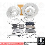 FOR AUDI S6 TDI C8 FRONT REAR DRILLED BRAKE DISCS PADS WEAR SENSORS 400mm 350mm