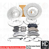 FOR AUDI SQ7 FRONT REAR DRILLED BRAKE DISCS PADS WEAR WIRE SENSORS 400mm 350mm