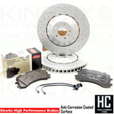 FOR AUDI Q8 55 TFSI FRONT CROSS DRILLED BRAKE DISCS DELPHI PADS SENSOR 400mm