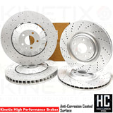 FOR AUDI Q7 45 TDI FRONT REAR HIGH CARBON CROSS DRILLED BRAKE DISCS 400mm 350mm