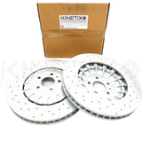 FOR AUDI Q7 55 TFSI FRONT REAR DRILLED BRAKE DISCS PADS WEAR SENSORS 400mm 350mm