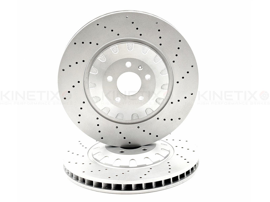 FOR AUDI SQ7 KINETIX FRONT CROSS DRILLED HIGH CARBON BRAKE DISCS PAIR 400mm X 38