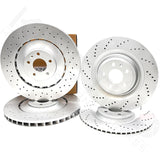 FOR AUDI S8 FRONT REAR DRILLED PERFORMANCE BRAKE DISCS APEC PADS 400mm 356mm