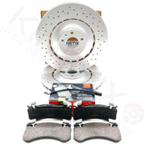 FOR AUDI S8 FRONT REAR DRILLED PERFORMANCE BRAKE DISCS APEC PADS 400mm 356mm