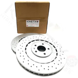 FOR AUDI A8 S6 S7 S8 FRONT DRILLED PREMIUM KINETIX BRAKE DISCS PAIR 400mm