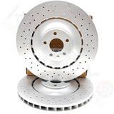 FOR AUDI A8 S6 S7 S8 FRONT DRILLED PREMIUM KINETIX BRAKE DISCS PAIR 400mm