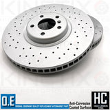 FOR BMW X6 50i M SPORT E71 E72 F16 FRONT CROSS DRILLED BRAKE DISCS PAIR 385mm