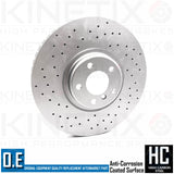 FOR BMW X5 X6 M50d DRILLED FRONT BRAKE DISCS PADS WEAR SENSOR WIRE 385mm