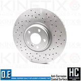 FOR BMW X5 X6 M50d DRILLED FRONT BRAKE DISCS PADS WEAR SENSOR WIRE 385mm