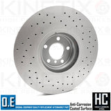 FOR BMW X6 50i M SPORT E71 E72 F16 FRONT CROSS DRILLED BRAKE DISCS PAIR 385mm