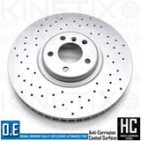 FOR BMW X5 X6 50i FRONT DRILLED KINTETIX BRAKE DISCS TEXTAR PADS WIRE 385mm