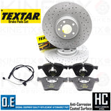 FOR BMW X5 X6 50i FRONT DRILLED KINTETIX BRAKE DISCS TEXTAR PADS WIRE 385mm