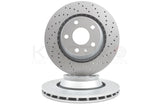 FOR AUDI TT RS TTS REAR PERFORMANCE DRILLED BRAKE DISCS APEC PADS 310mm