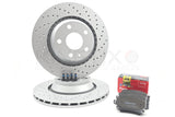 FOR AUDI TT RS TTS REAR PERFORMANCE DRILLED BRAKE DISCS APEC PADS 310mm