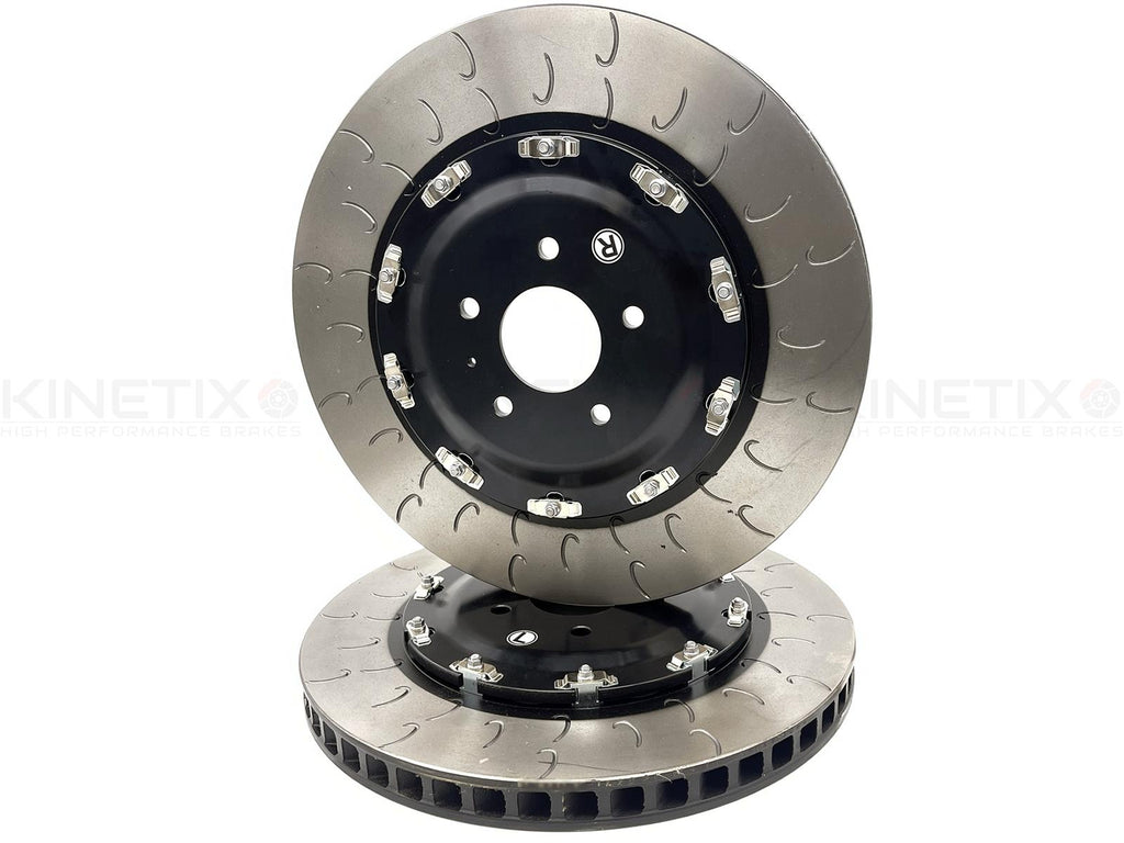 FOR NISSAN GTR R35 KINETIX FRONT 2 PIECE FLOATING BRAKE DISCS PAIR 390mm