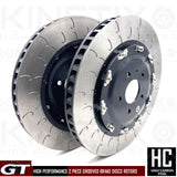 FOR NISSAN GT-R R35 KINETIX FRONT FLOATING CROSS GROOVED BRAKE DISCS PAIR 390mm