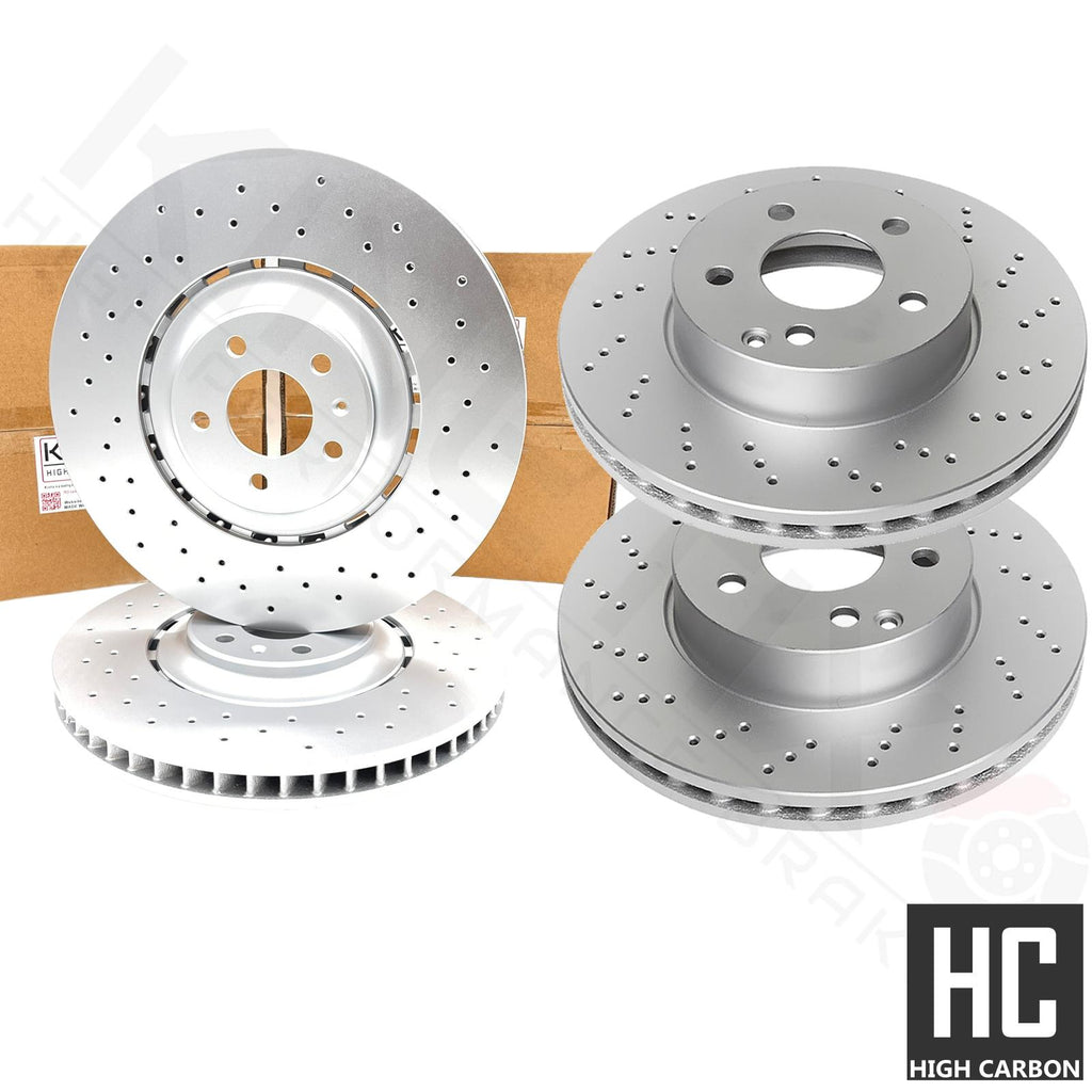 FOR AUDI A8 W12 S8 SQ5 FRONT REAR CROSS DRILLED BRAKE DISCS ONLY 380mm 330mm