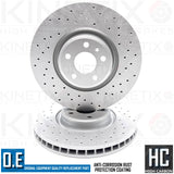 FOR AUDI Q5 40 TDI CROSS DRILLED COATED FRONT BRAKE DISCS PAIR 350mm KINETIX