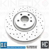 FOR AUDI A4 A5 50 TDI CROSS DRILLED COATED FRONT BRAKE DISCS PAIR 350mm KINETIX