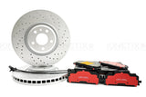 FOR AUDI S4 S5 B9 DRILLED FRONT BRAKE DISCS CERAMIC PERFORMANCE PADS 350mm