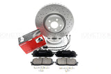 FOR AUDI A6 A7 A8 50 TDI FRONT DRILLED BRAKE DISCS BREMBO PADS SENSORS 350mm