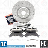 FOR AUDI A6 A7 A8 50 TDI FRONT DRILLED BRAKE DISCS APEC PADS WEAR SENSORS 350mm