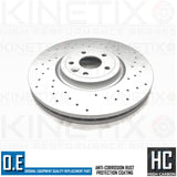 FOR JAGUAR I PACE E400 DRILLED FRONT BRAKE DISCS PADS WEAR SENSOR WIRE 350mm