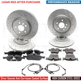 FOR JAGUAR XF 3.0 D DRILLED FRONT REAR BRAKE DISCS PADS WEAR SENSORS 350mm 325mm