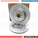 FOR JAGUAR F PACE 2.0 D200 R-DYNAMIC DRILLED FRONT REAR BRAKE DISCS TEXTAR PADS