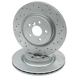 FOR JAGUAR XF 3.0 D V6 S X260 DRILLED REAR BRAKE DISCS TEXTAR PADS 325mm