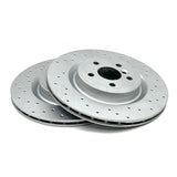 FOR JAGUAR XF 3.0 D V6 S X260 DRILLED REAR BRAKE DISCS TEXTAR PADS 325mm