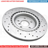 FOR JAGUAR F PACE 2.0 D200 R-DYNAMIC DRILLED FRONT REAR BRAKE DISCS TEXTAR PADS