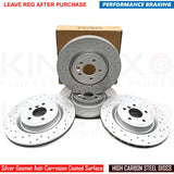 FITS JAGUAR XE 2.0 P250 R DYNAMIC DRILLED FRONT REAR BRAKE DISCS 350mm 325mm