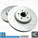 FOR BMW 550i F07 F10 F11 PERFORMANCE CROSS DRILLED FRONT BRAKE DISCS PAIR 374mm