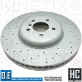 FOR BMW 550i F07 F10 F11 PERFORMANCE CROSS DRILLED FRONT BRAKE DISCS PAIR 374mm