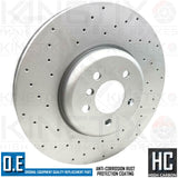 FOR BMW 550i F07 F10 F11 PERFORMANCE CROSS DRILLED FRONT BRAKE DISCS PAIR 374mm