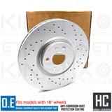 FOR MINI JOHN COOPER WORKS F54 REAR CROSS DRILLED BRAKE DISCS PADS 259mm