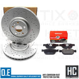 FOR VOLVO S60 T8 R-DESIGN CROSS DRILLED FRONT BRAKE DISCS MINTEX PADS 345mm