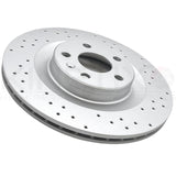 FOR VOLVO XC90 B5 R-DESIGN CROSS DRILLED REAR BRAKE DISCS PADS 320mm COATED RR