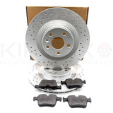 FOR VOLVO XC90 B5 R-DESIGN CROSS DRILLED REAR BRAKE DISCS PADS 320mm COATED RR