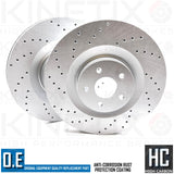 FOR FORD FOCUS RS MK3 DRILLED FRONT REAR BRAKE DISCS MINTEX BREMBO PADS 350/302